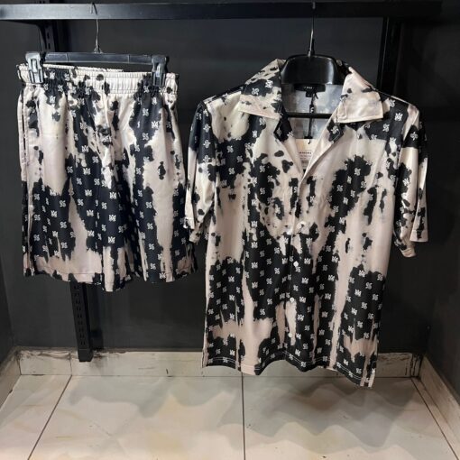 AMIRI BLACK AND WHITE SHORT SET