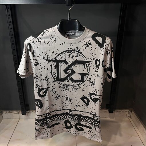 D&G GRAY TSHIRT ALL OVER DG PRINT