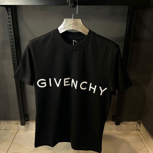 GIVENCHY BLACK TSHIRT WHITE EMBROIDERY