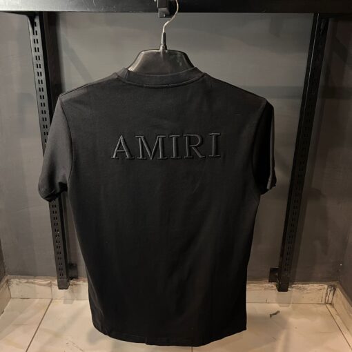 AMIRI BLACK TSHIRT BLACK EMBROIDERY - Image 2