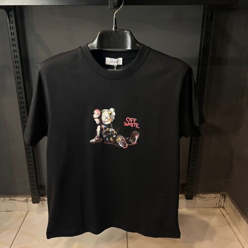 OFFWHITE BLACK TSHIRT MULTI PRINT