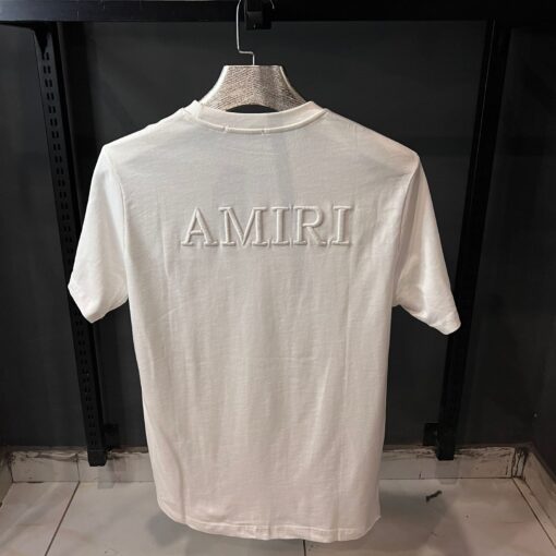 AMIRI WHITE TSHIRT WHITE EMBROIDERY - Image 3