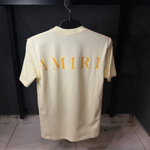 AMIRI MA Logo Cotton Graphic T-Shirt in French Vanilla Over Sized - Image 2