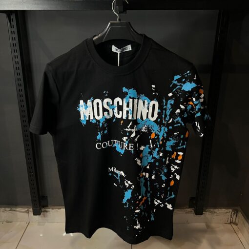 Moschino Black men's t-shirt with logo and print