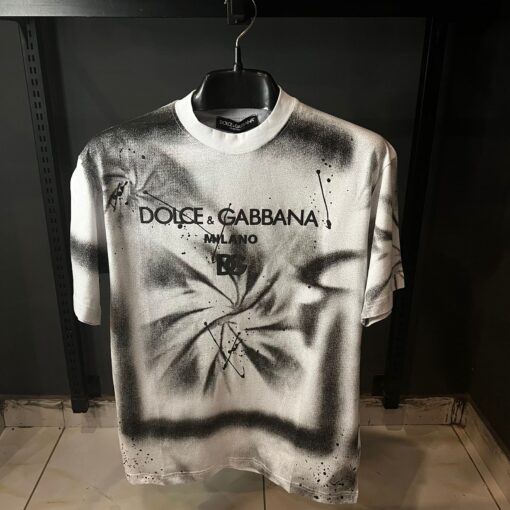 D&G WHITE TSHIRT BLACK TEXTURE