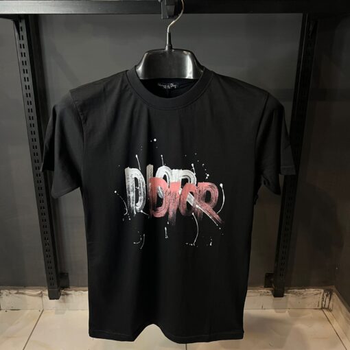 Dior Black TShirt with Colored Logo