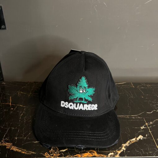 DSQUARED2 BLACK CAP GREEN LEAF