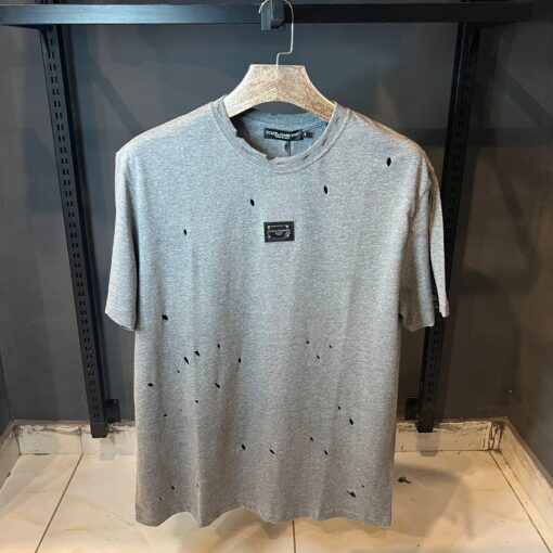 D&G GRAY TSHIRT BURN PRINT OVER SIZED