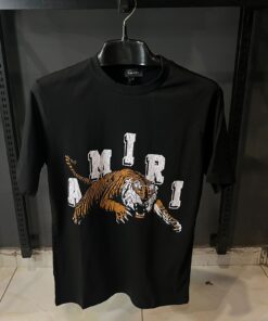 AMIRI BLACK TSHIRT TIGER PRINT OVER SIZED