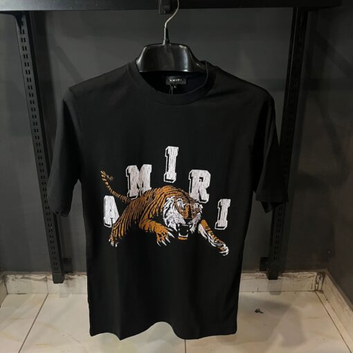 AMIRI BLACK TSHIRT TIGER PRINT OVER SIZED