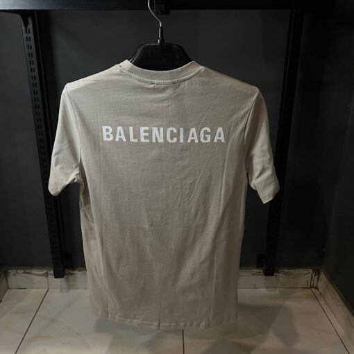 BALENCIAGA GRAY TSHIRT WHITE PRINT - Image 2