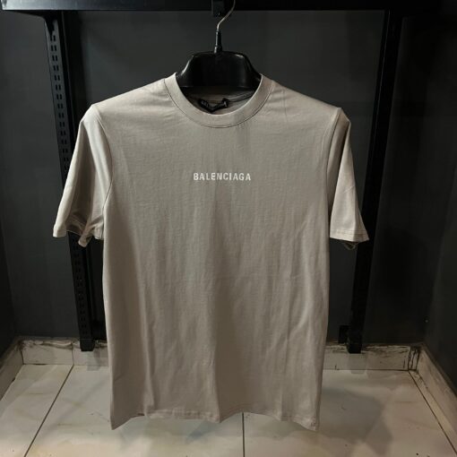 BALENCIAGA GRAY TSHIRT WHITE PRINT