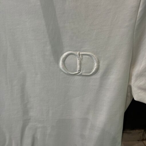 Dior CD Icon White Over Sized Cotton Jersey Polo - Image 2