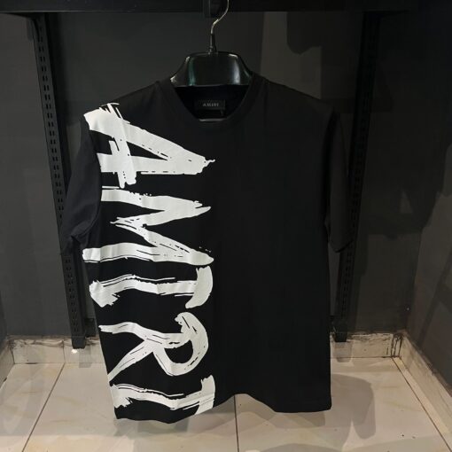 Amiri Cotton Burst Black T-Shirt with Alphabet Print