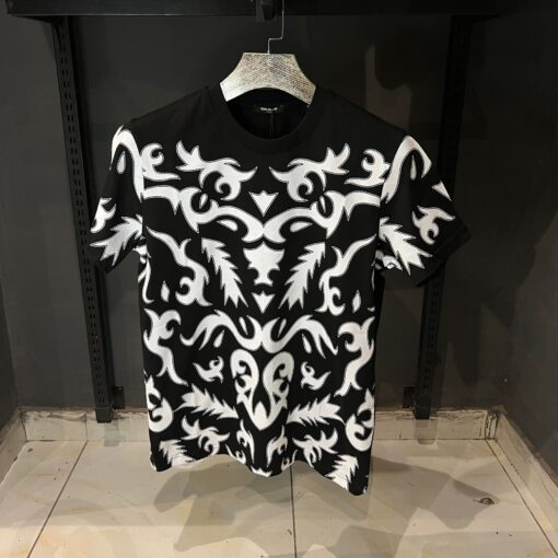 Balmain Oversized T-shirt with laser-cut Baroque print