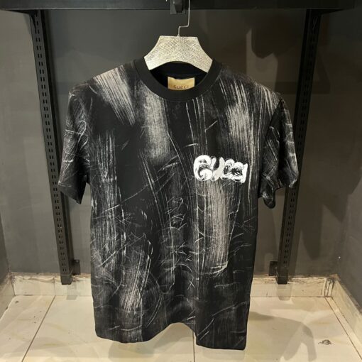 GG BLACK TSHIRT TEXTURE PRINT