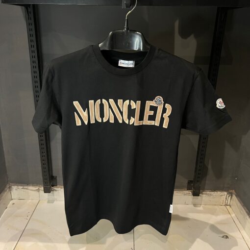 Moncler logo-Brown print T-shirt