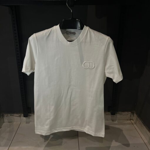 Dior CD Icon White Over Sized Cotton Jersey Polo