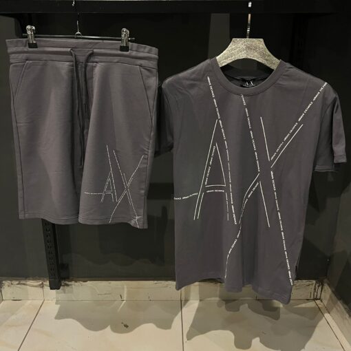 ARMANI EXCHANGE FOLLOW Logo Short Set in Cotton Jersey