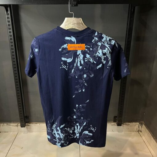 Louis Vuitton Unisex Street Style U-Neck Cotton Short Sleeves Blue Tshirt - Image 2