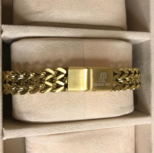 New AP style Men Cuban Link Chain Bracelet Shiny Rhinestone Inlaid Bangle Jewelry - Image 2