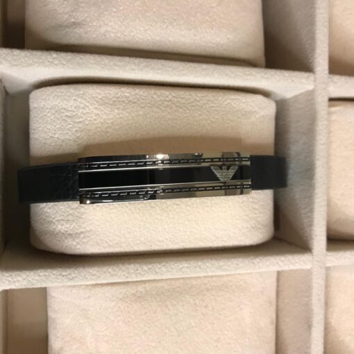 Bracelet Emporio Armani Man Silver And Black