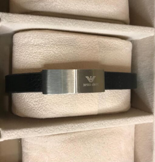 Bracelet Emporio Armani Man Silver And Black - Image 2