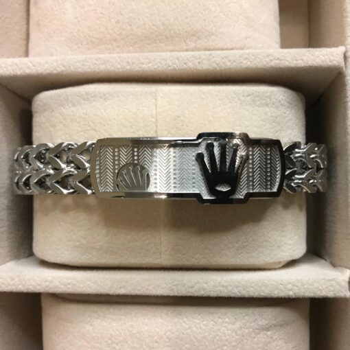 Silver ROLE-X Crown Foxtail Bracelet for Men