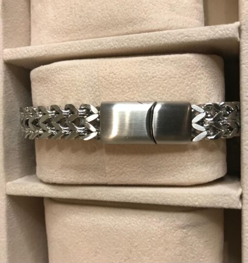 Mens Chunky Silver Emporio Armani Bracelets - Image 2