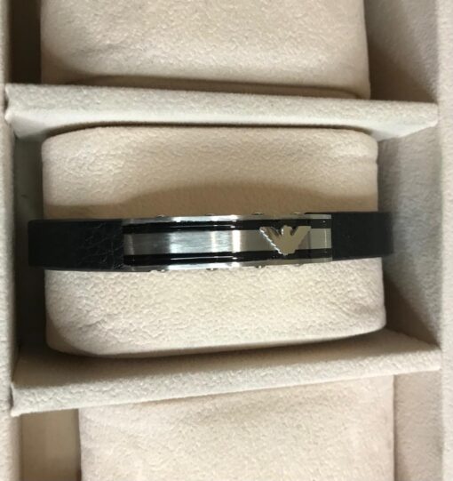 EMPORIO ARMANI Signature Stainless Silver Bracelet