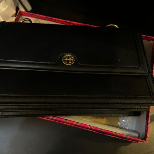 TORY BURCH T Monogram Leather Shoulder Bag in Black - Image 2