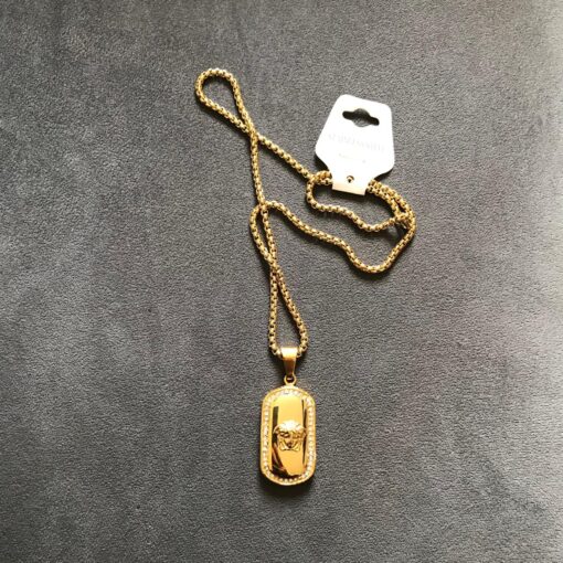 Versace dog tag necklace