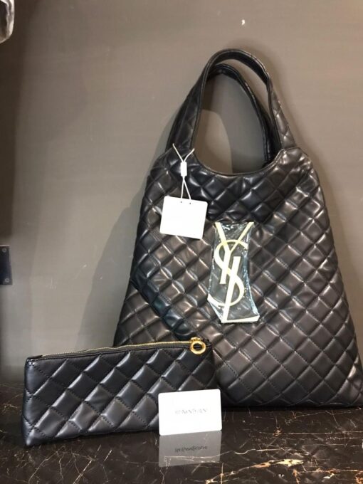 YSL ICARE MAXI SHOPPING BAG IN QUILTED LAMBSKIN