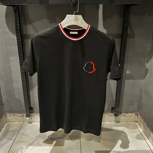 Moncler Chest Logo T Shirt Black