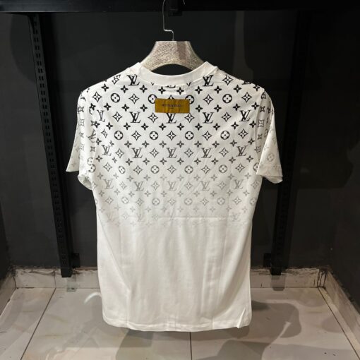 Louis Vuitton Men White T Shirt All Over Black Print - Image 2