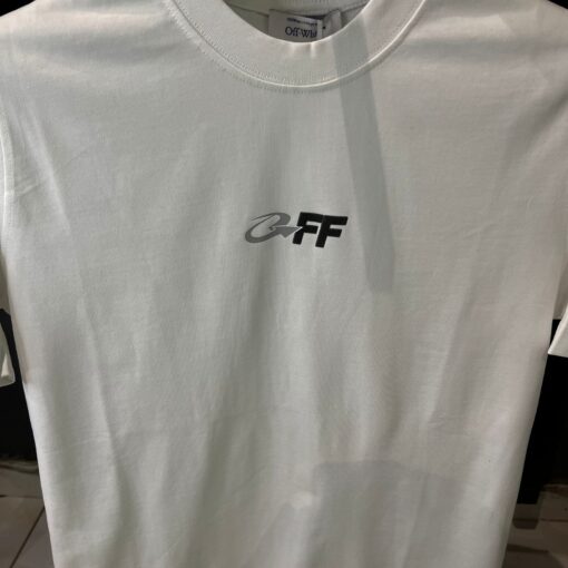 OffWhite Caravaggio Arrows Logo WhiteT-Shirt - Image 2