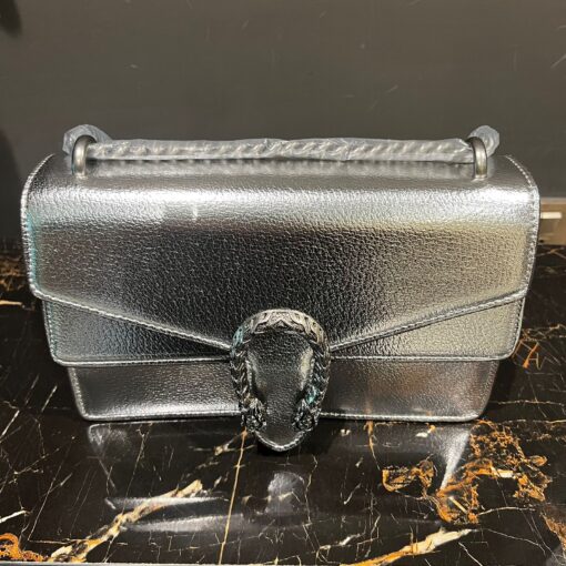 GG Dionysus Small Shoulder Silver Bag - Image 3