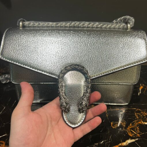 GG Dionysus Small Shoulder Silver Bag - Image 5