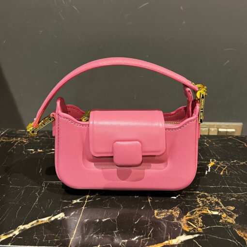 CHARLES AND KEITH Koa Leather Push Lock Top Handel Pink Bag - Image 2