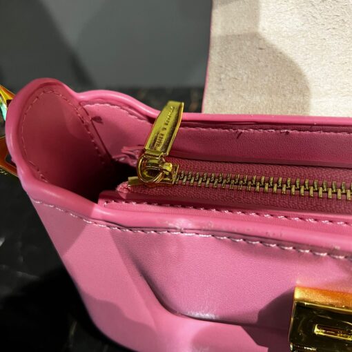 CHARLES AND KEITH Koa Leather Push Lock Top Handel Pink Bag - Image 8