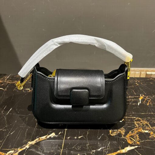 CHARLES AND KEITH Koa Leather Push Lock Top Handel Black Bag - Image 5