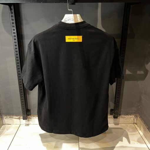 LOUIS VUITTON Damier French Terry Cotton Black T-Shirt - Image 3