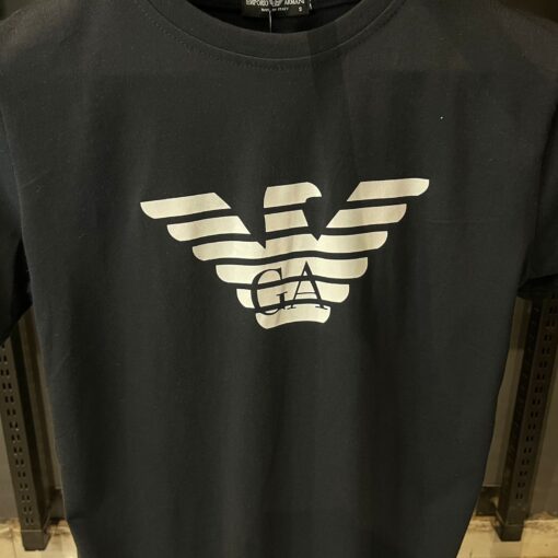 Armani Eagle Logo  Black Tshirt - Image 2