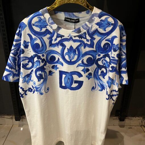 Dolce and Gabbana Majolica-print cotton White T-shirt - Image 2