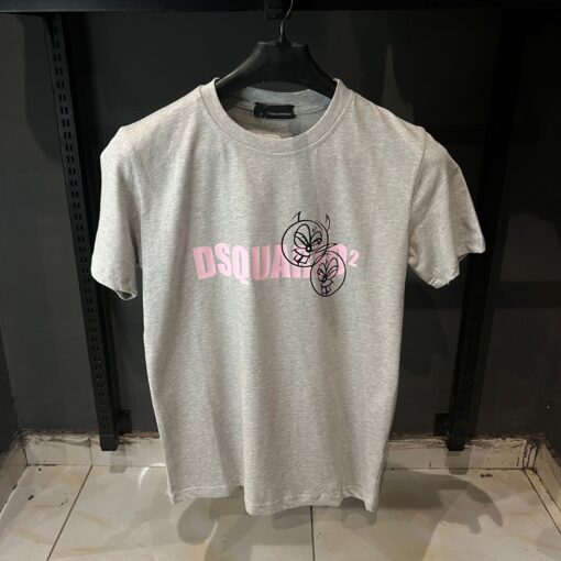 Dsquared2 Doodle Logo Face Cotton Gray T Shirt