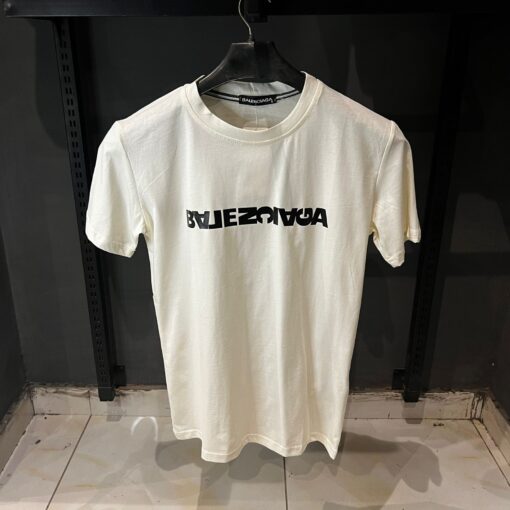 Balenciaga logo-print cotton Offwhite T-shirt