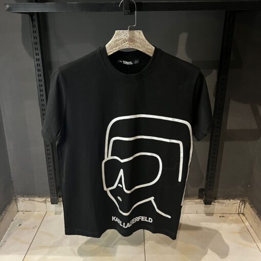 Karl Lagerfeld Abstract Printed Black Tshirt