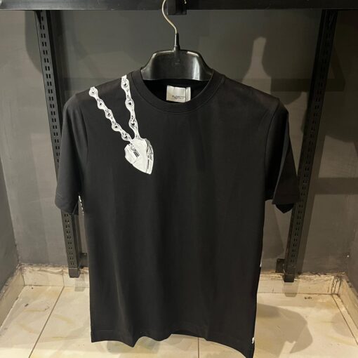 Burberry Mens Black Chain Print TShirt