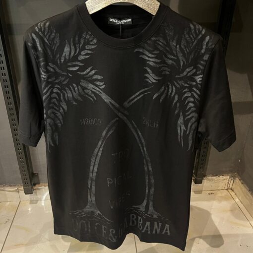 DOLCE AND GABBANA cotton T-shirt with banana tree print - Image 2