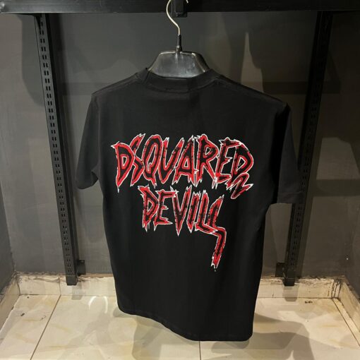 Dsquared2 Black Devil Print TShirt - Image 4